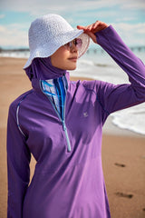 Burkini Modest Swimwear Set Lycra 4-Teilig Lila-Blau "Marina" M2492