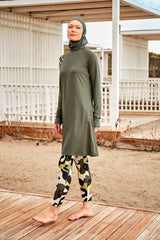 Burkini Modest Swimwear Set 4-Teilig Khaki "Marina" M2467