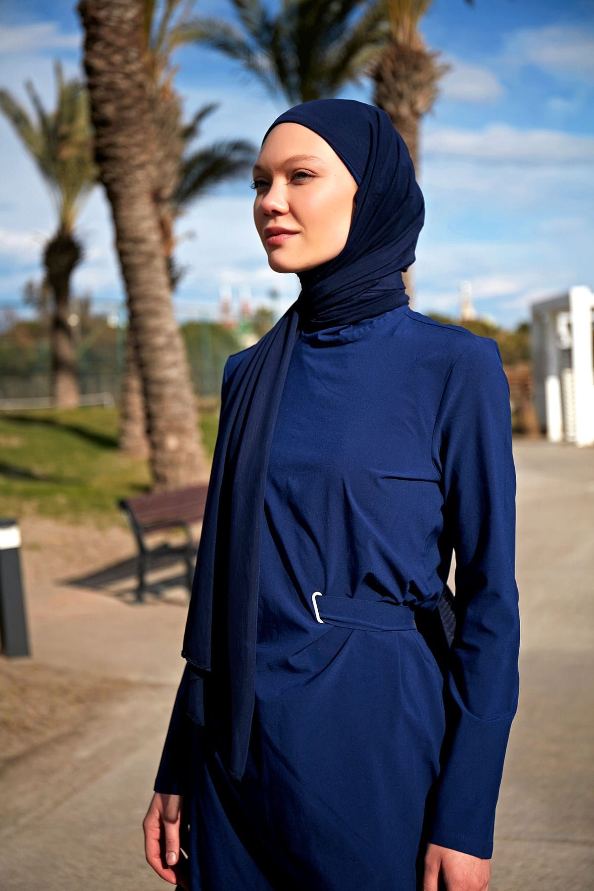 Schwimmhijab Mesh Schal  Marineblau "Marina" B2402