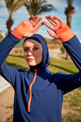 Burkini Modest Swimwear 4-Teilig Fallschirmstoff Marineblau "Marina"   M2412