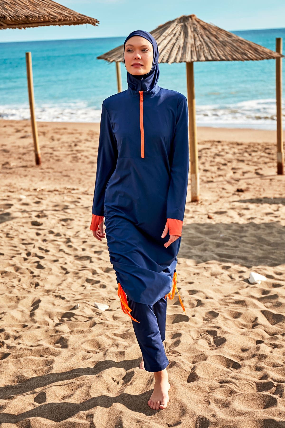 Burkini Modest Swimwear 4-Teilig Fallschirmstoff Marineblau "Marina"   M2412