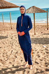 Burkini Modest Swimwear 4-Teilig Fallschirmstoff Marineblau "Marina"   M2412