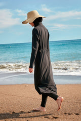 Burkini Modest Swimwear 4-Teilig Fallschirmstoff Schwarz "Marina" M2410