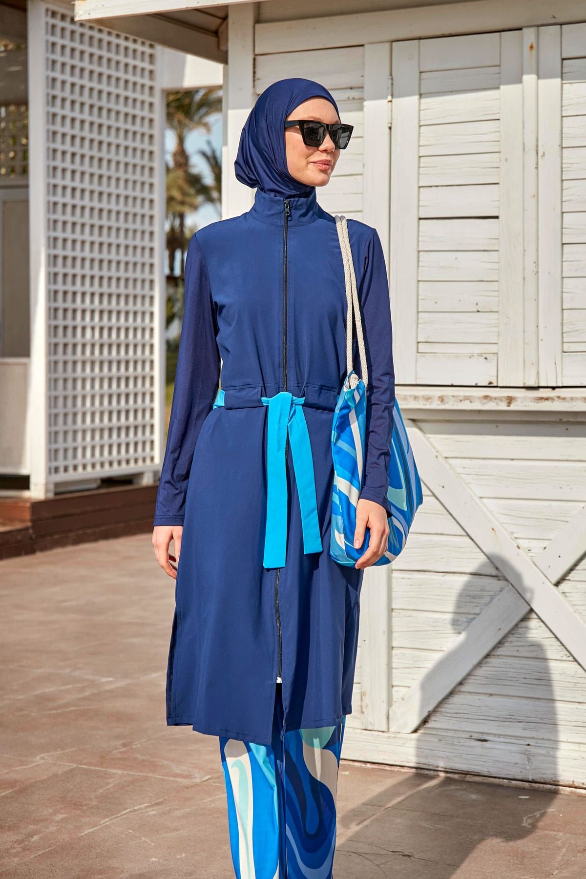 Burkini Modest Swimwear 4-Teilig Fallschirmstoff Marineblau "Marina" M2428