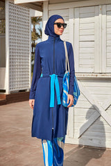 Burkini Modest Swimwear 4-Teilig Fallschirmstoff Marineblau "Marina" M2428