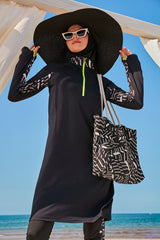 Burkini Modest Swimwear 4-Teilig H2O Schwimmer-Serie Schwarz "Marina" M2331