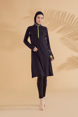 Burkini Modest Swimwear 4-Teilig H2O Schwimmer-Serie Schwarz "Marina" M2331