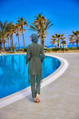 Burkini Modest Swimwear Set 4-Teilig Khaki "Marina" M2508-3