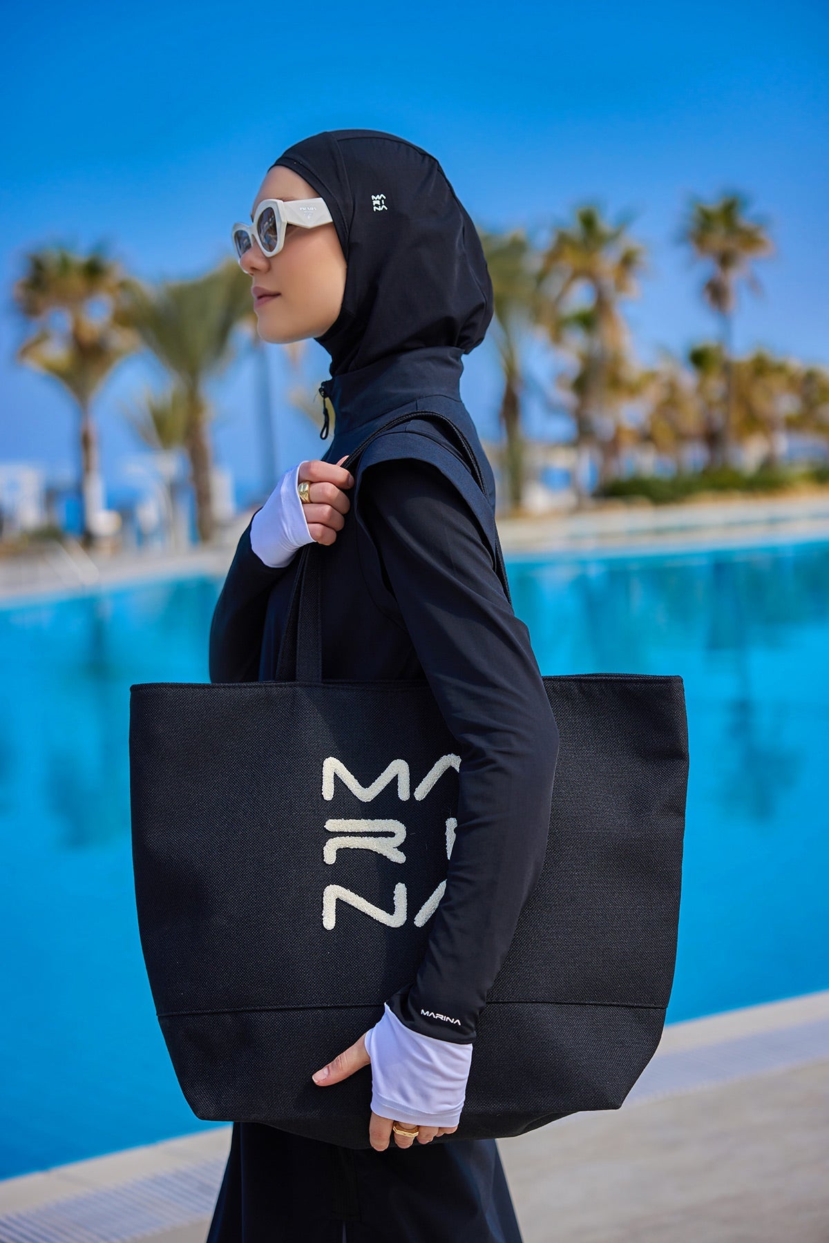 Strandtasche Schwarz "Andalus by Marina" CA2501-1