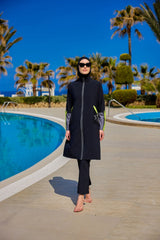 Burkini Modest Swimwear Set 4-Teilig Schwarz "Marina" M2522