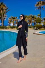 Burkini Modest Swimwear Set 4-Teilig Schwarz "Marina" M2522
