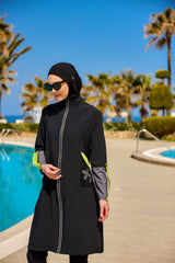 Burkini Modest Swimwear Set 4-Teilig Schwarz "Marina" M2522