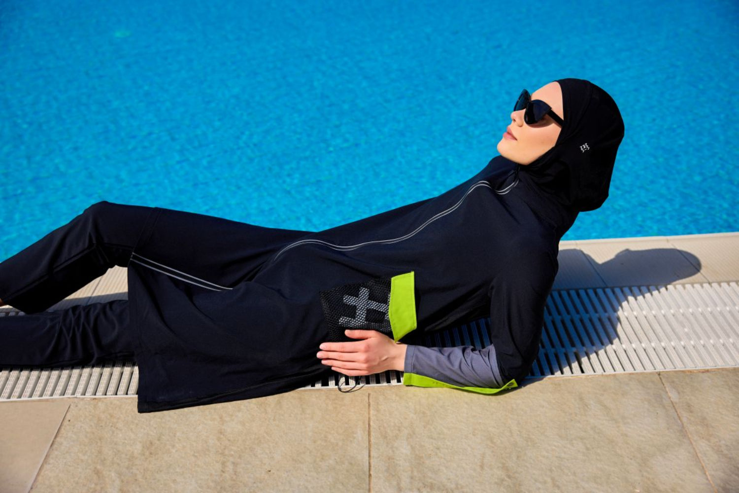 Burkini Modest Swimwear Set 4-Teilig Schwarz "Marina" M2522