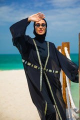 Kimono Pareo mit Pailletten Schwarz "Marina" P2346