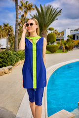Tankini Semi Suit 3-Teilig Marineblau Grün  "Marina" H2502-2