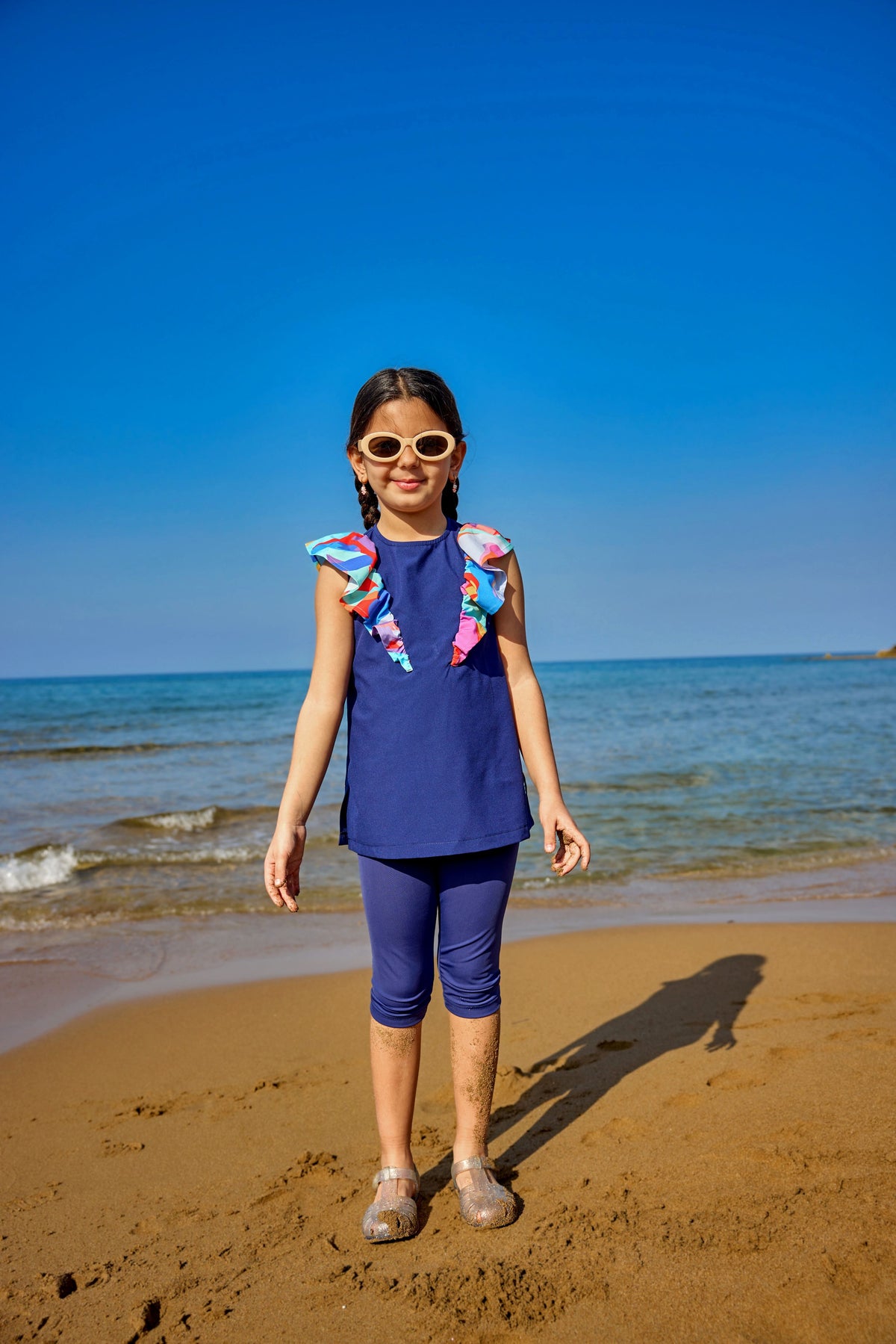 Mädchen Badeanzug Marineblau C2502
