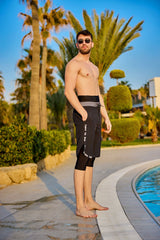 Herren Badeshorts Schwarz S2504-1