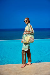 Burkini Modest Swimwear Set 4-Teilig Grünmotive mit brauner Schwimmhose 'Riva Mera by Marina' R2512