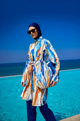 Burkini Modest Swimwear Set 4-Teilig mit Aquarell-Design "Riva Mera by Marina" R2514
