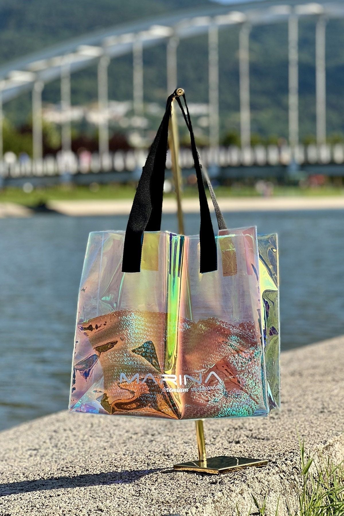 Strandtasche Holographisch transparent "Marina" C2436