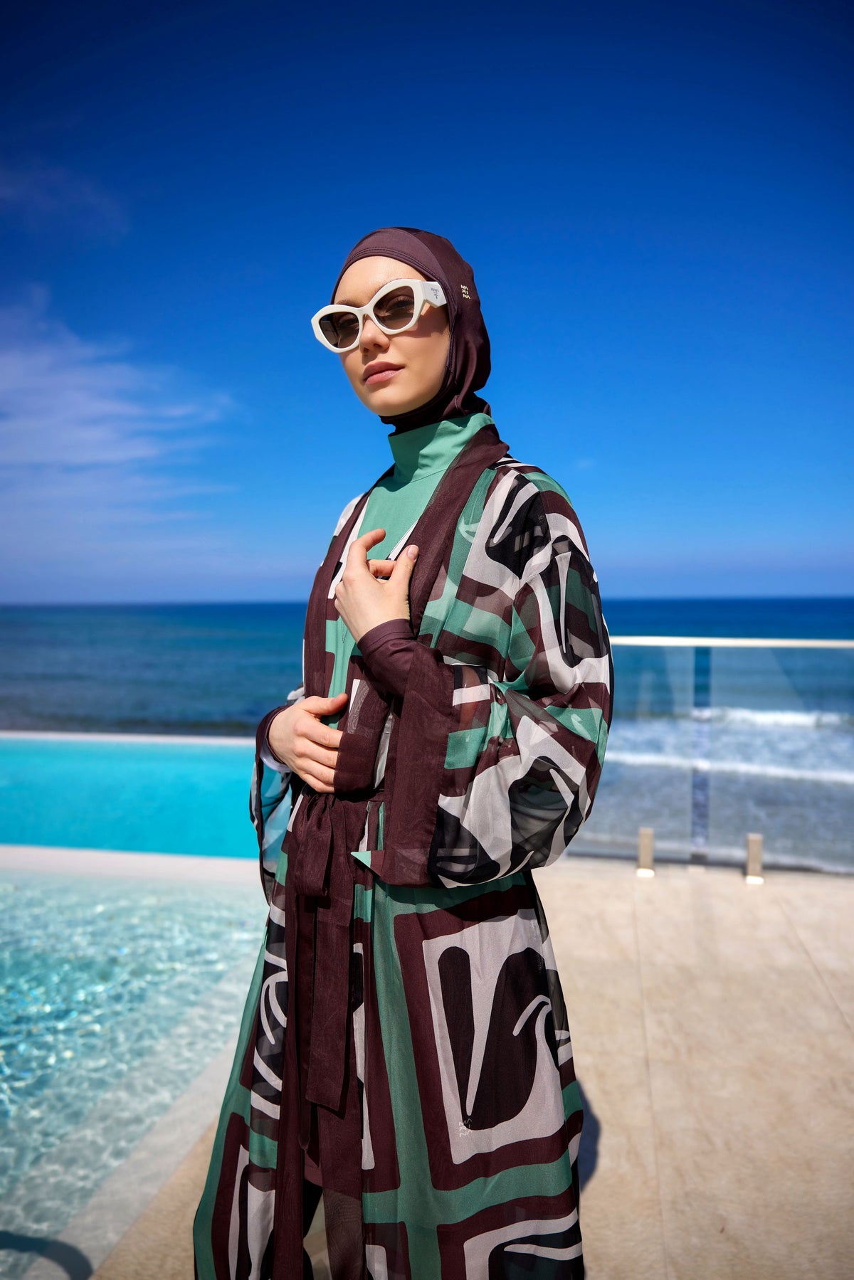 Kimono Pareo Braun von Halima Aden "Marina" P2510