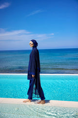 Burkini Modest Swimwear Set 4-Teilig Marineblau mit Tülldetail "Marina" M2534-2