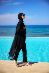 Kimono Pareo Schwarz "Marina" P2501-1