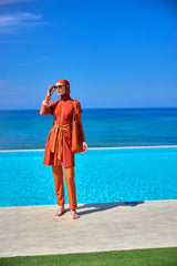 Burkini Modest Swimwear Set 4-Teilig Orange "Marina" M2523-2