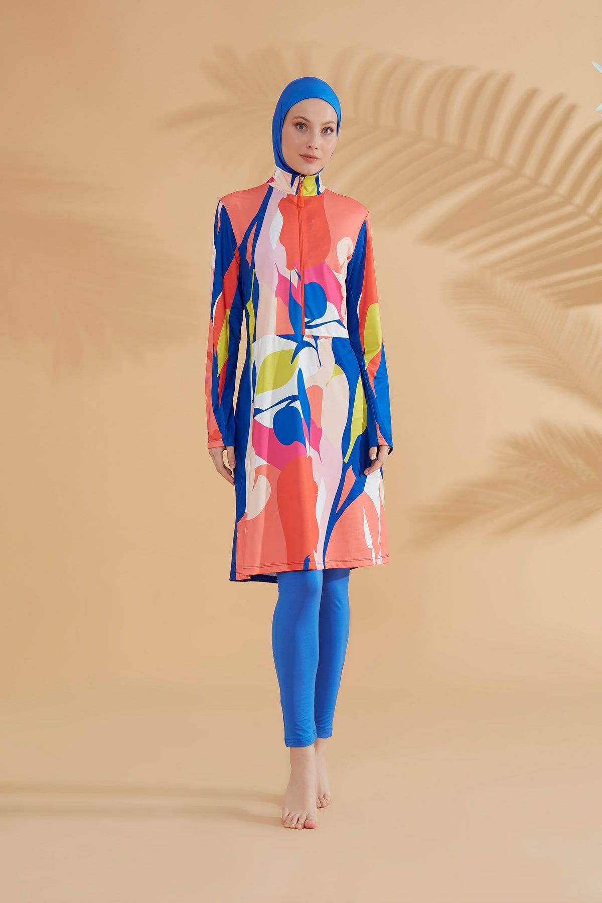 Burkini Modest Swimwear Set 4-Teilig Nachtblau bunt gemustert "Marina" M2320