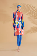 Burkini Modest Swimwear Set 4-Teilig Nachtblau bunt gemustert "Marina" M2320