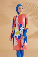 Burkini Modest Swimwear Set 4-Teilig Nachtblau bunt gemustert "Marina" M2320