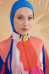 Burkini Modest Swimwear Set 4-Teilig Nachtblau bunt gemustert "Marina" M2320