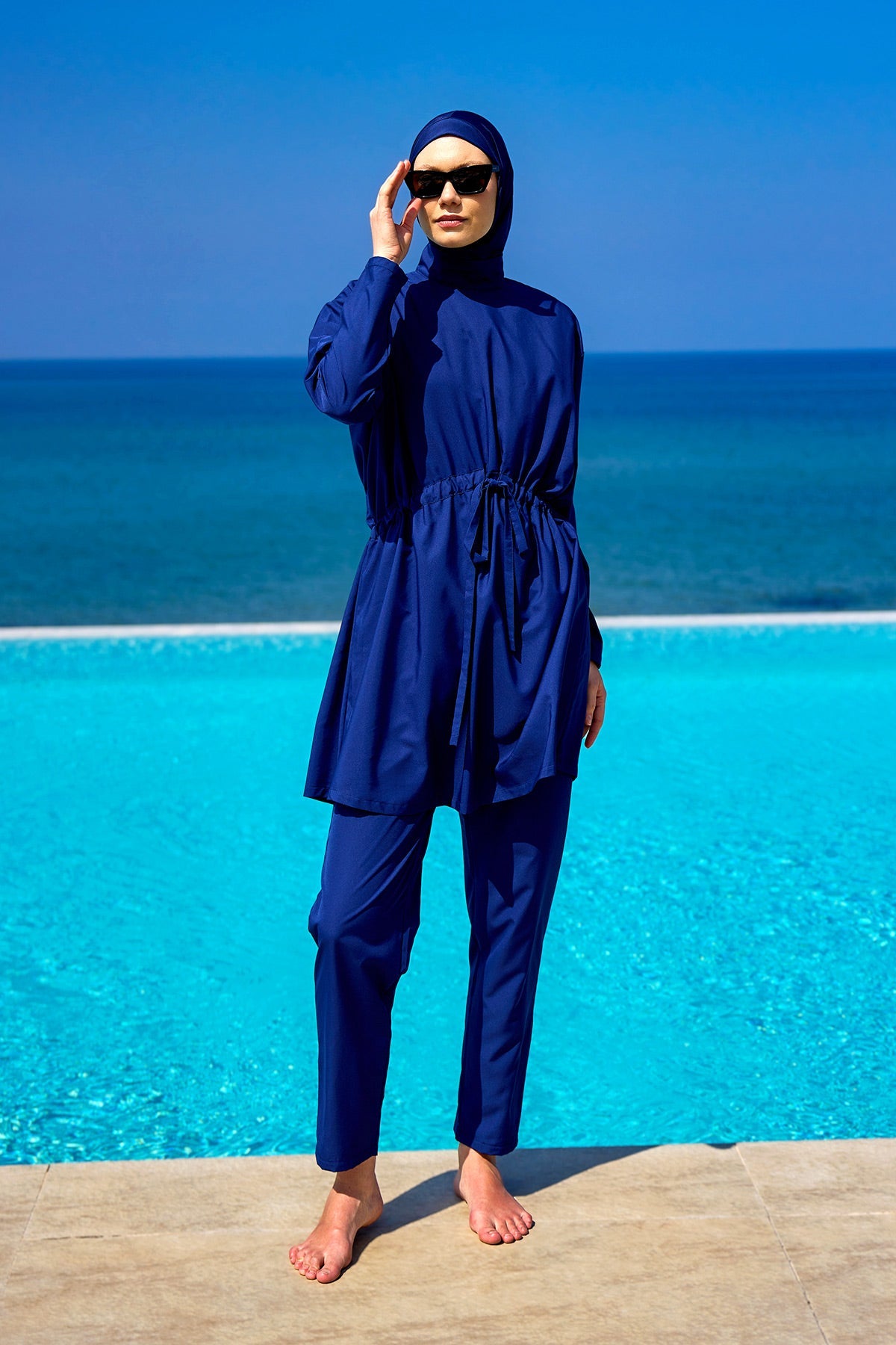 Burkini Modest Swimwear Set 3-Teilig Marineblau "Andalus by Marina" A2502-2