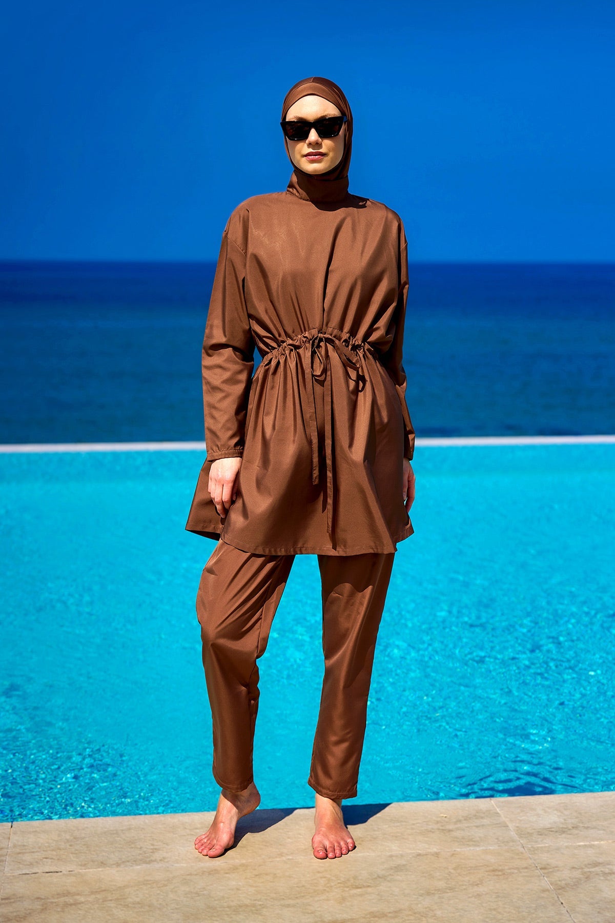 Burkini Modest Swimwear Set 3-Teilig Braun "Andalus by Marina" A2502-3