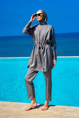 Burkini Modest Swimwear Set 3-Teilig Grau "Andalus by Marina" A2502-4