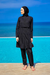 Burkini Modest Swimwear Set 3-Teilig Schwarz - Andalus by Marina A2503-1