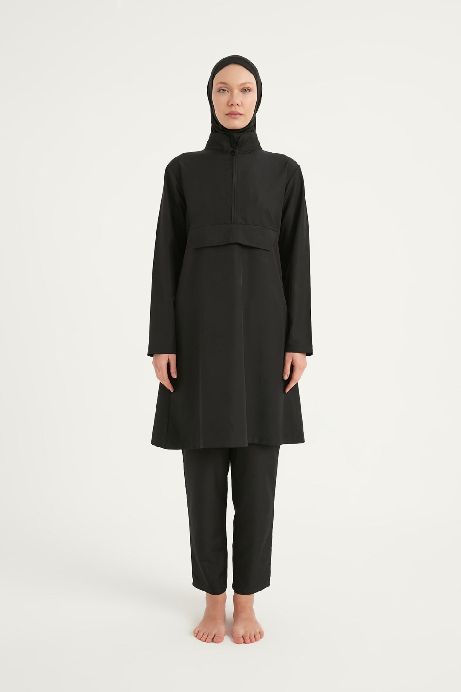 Burkini Modest Swimwear Set 3-Teilig Schwarz - Andalus by Marina A2503-1