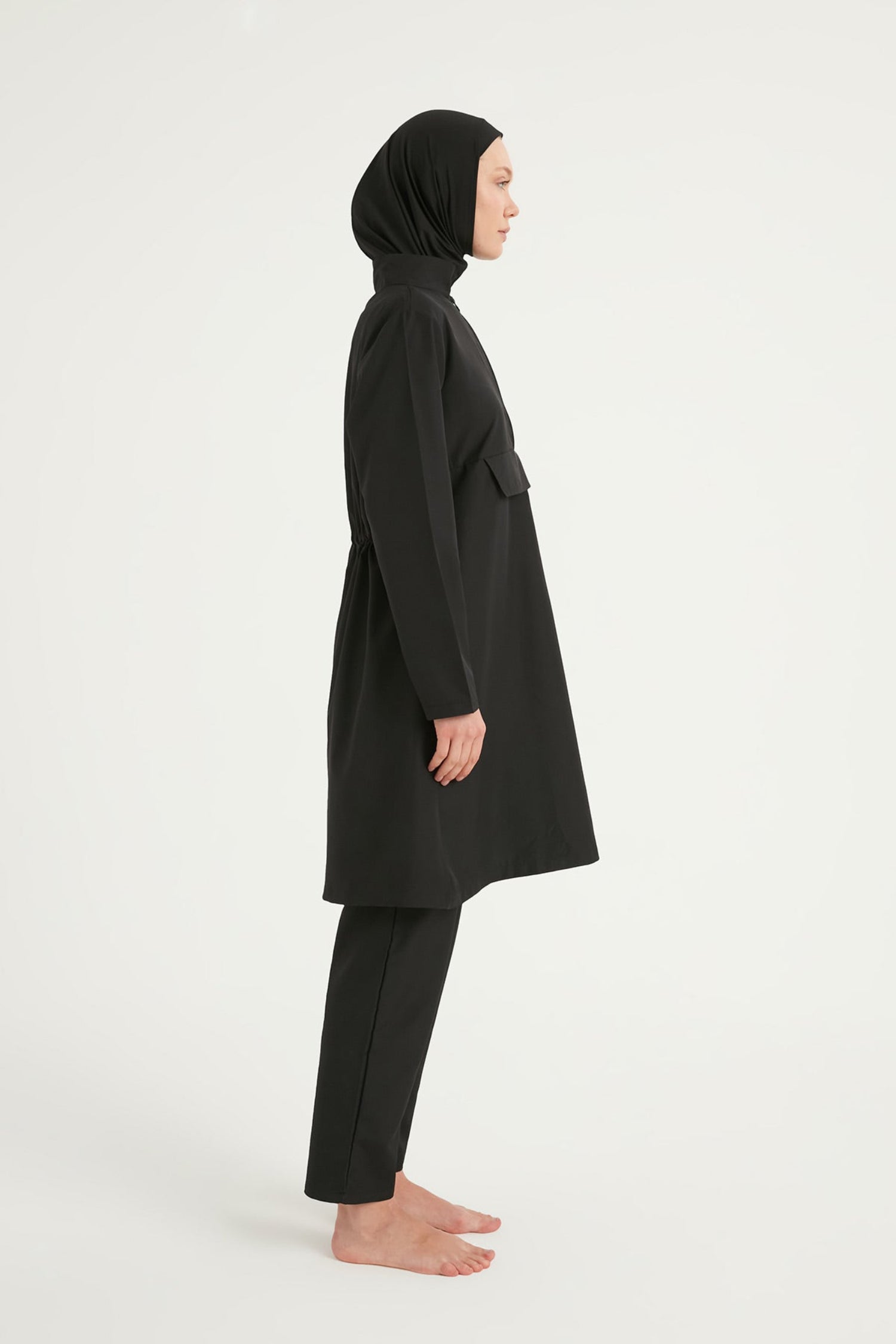 Burkini Modest Swimwear Set 3-Teilig Schwarz - Andalus by Marina A2503-1