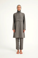 Burkini Modest Swimwear Set 3-teilig in Grau - Andalus by Marina A2503-4 - Vollbedeckende Bademode für Damen