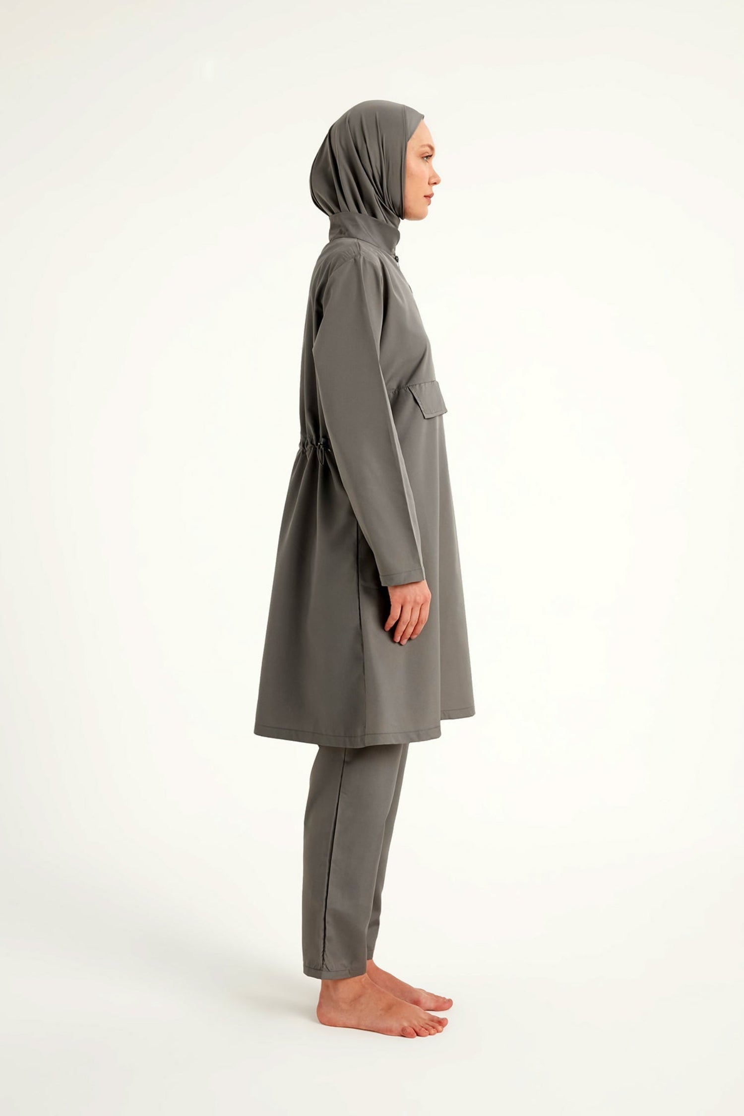 Burkini Modest Swimwear Set 3-teilig in Grau - Andalus by Marina A2503-4 - Vollbedeckende Bademode für Damen