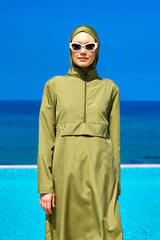 Burkini Modest Swimwear Set 3-Teilig Olivgrün - Andalus by Marina A2503-5