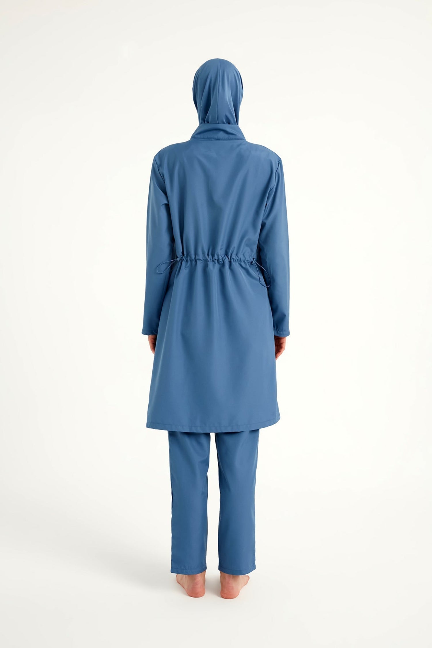 Burkini Modest Swimwear Set 3-Teilig in Blau von Andalus by Marina - Komplettansicht des muslimischen Badeanzugs mit Kopfbedeckung, Oberteil und Hose