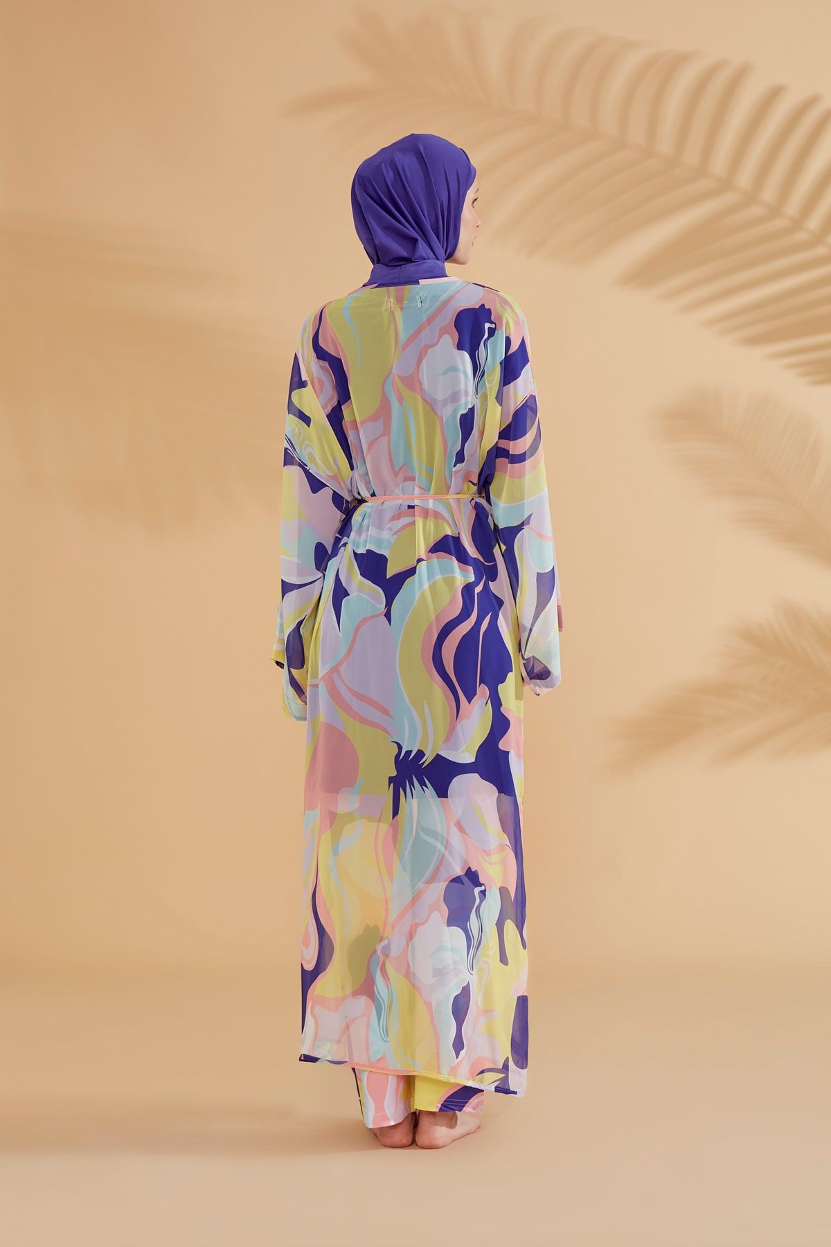 Kimono Pareo abstraktes Wellenmuster bunt "Marina" P2332