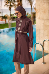 Burkini Modest Swimwear Set 4-Teilig Braun "Marina" M2533