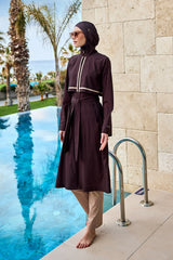 Burkini Modest Swimwear Set 4-Teilig Braun "Marina" M2533