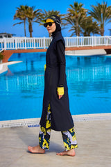 Burkini Modest Swimwear Set 4-Teilig Schwarz "Marina" M2501-1