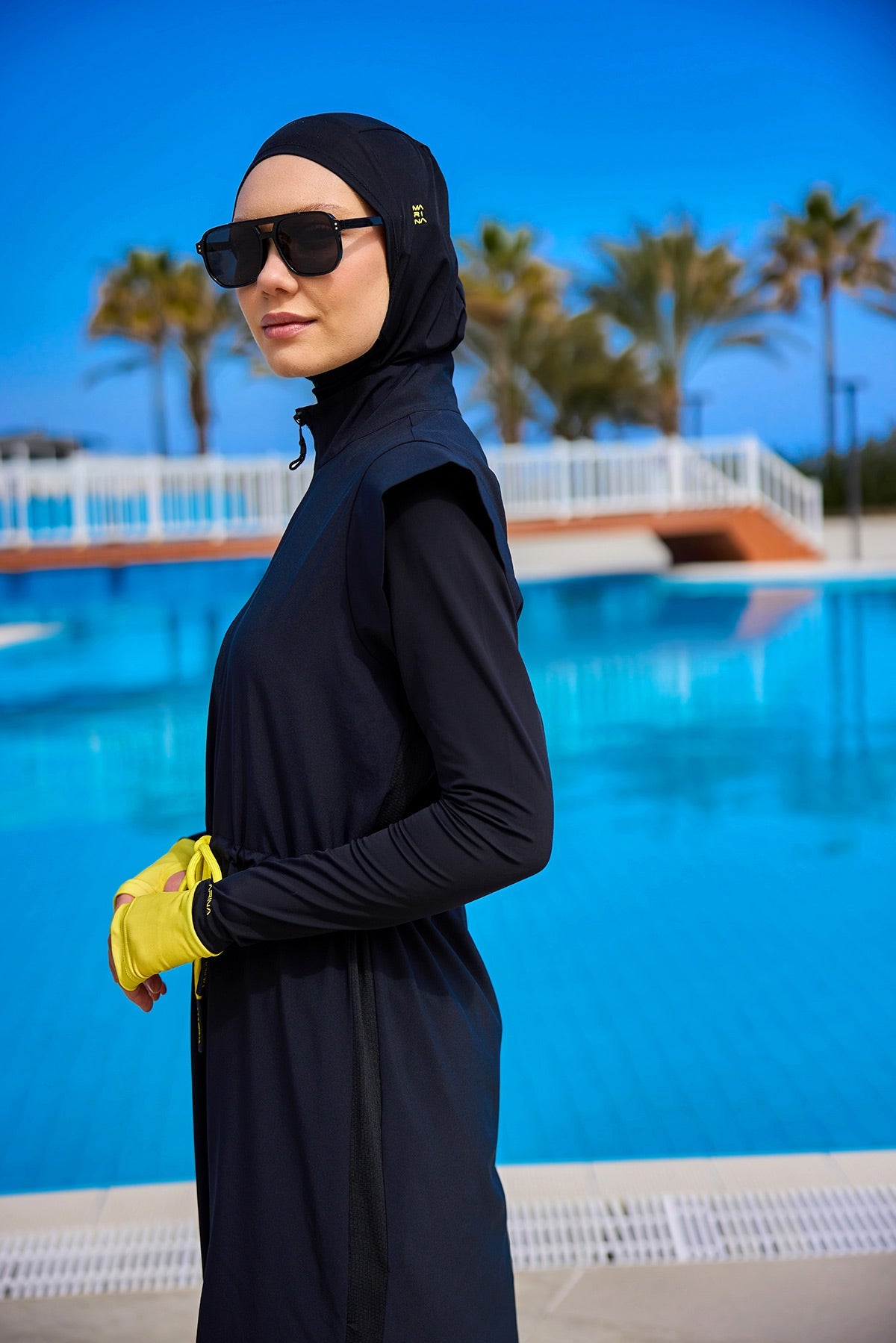 Burkini Modest Swimwear Set 4-Teilig Schwarz "Marina" M2501-1