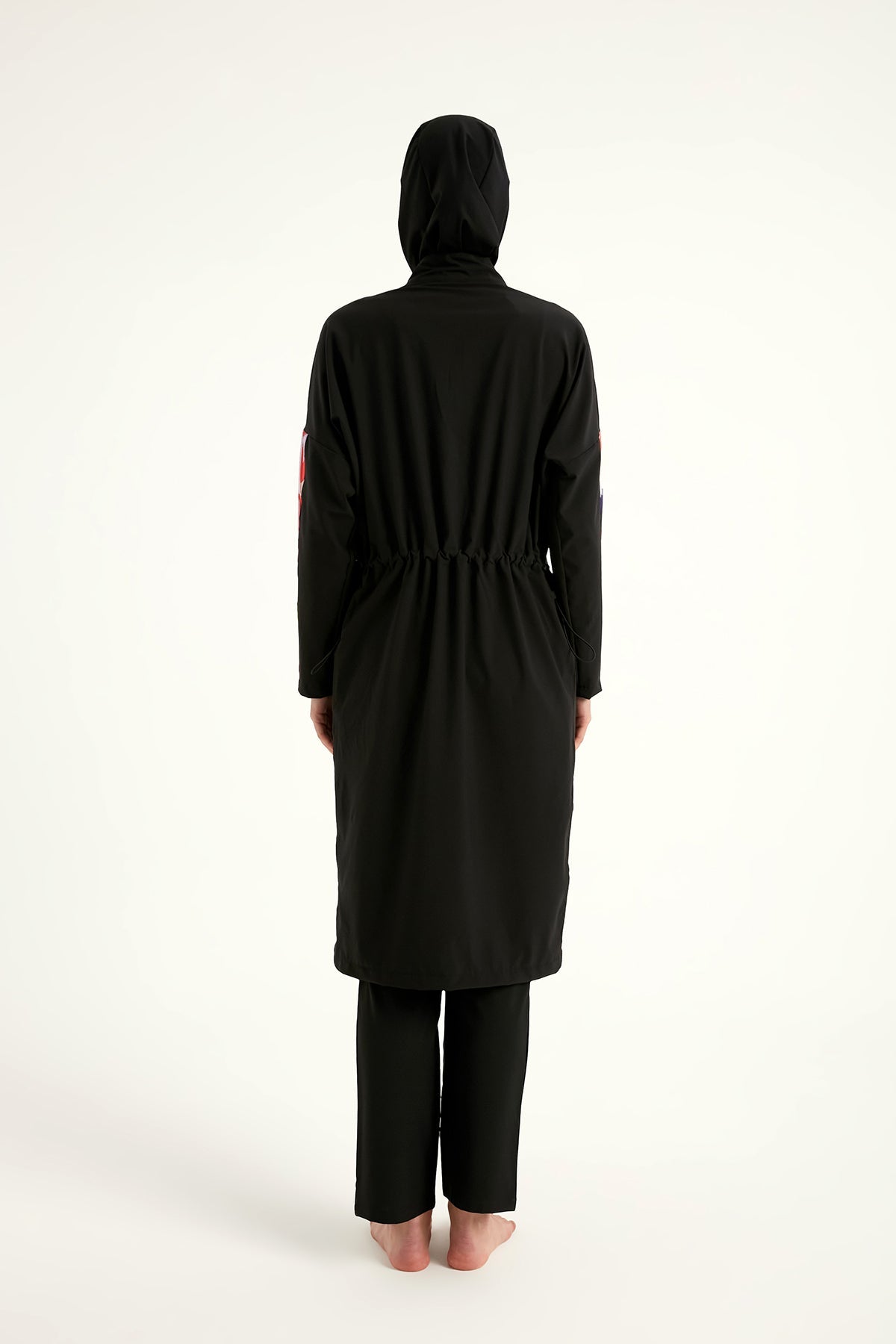 Burkini Modest Swimwear Set 4-Teilig Schwarz mit bunten Ärmeln "Marina" M2510