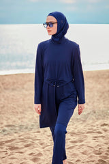 Burkini Modest Swimwear  Set Lycra 4-Teilig Marineblau "Marina" M2462