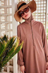Burkini Modest Swimwear Taupe "Marina" M2405
